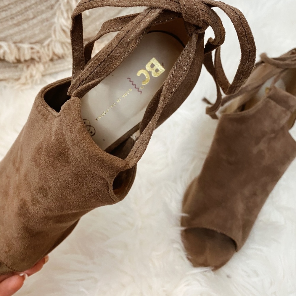 Suede Block Heels - Picture 3 of 5